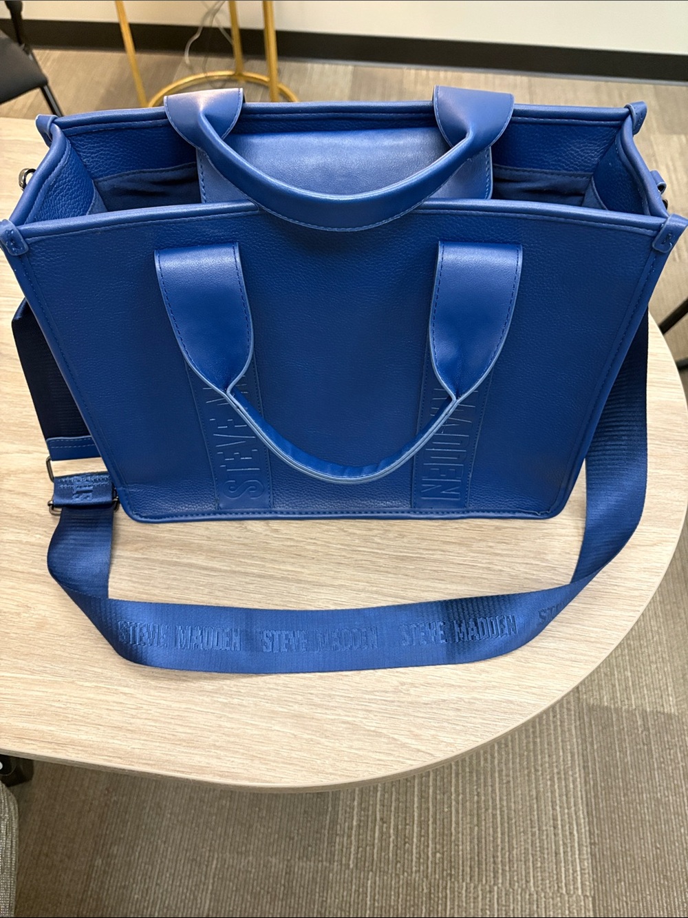 Steve Madden Royal Blue Structured Tote with Strap